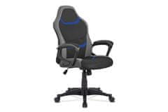 Autronic Kancelárska stolička Kancelářská a herní židle, potah modrá, šedá a černá látka, houpací mechanismus (KA-L611 BLUE)