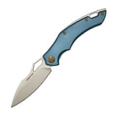Fox Knives FE-030 EDGE SPARROW BLUE vreckový nôž 8 cm, modrá, hliník