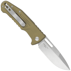 Fox Knives FX-503SP OD NEW SMARTY AUTO TACTICAL, N690 STONEWASHED, ALLUMINUM OD GREEN