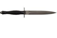 Fox Knives FX-592 AF FAIRBAIRN SYKES taktický nôž - dýka 17 cm, celočierna, hliník, kožené puzdro