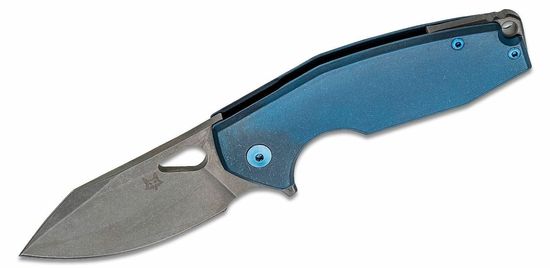 Fox Knives FX-527 TI YARU vreckový nôž 7 cm, Stonewash, modrá, titán