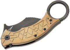 Fox Knives FX-802 TiPVD TRIBAL K vreckový nôž - karambit 7,7cm, čierna, bronz, titán, zdobenie