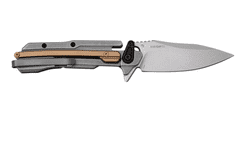 Kershaw K-2039 FRONTRUNNER vreckový nôž 7,4 cm, Stonewash, šedá, bronzová, oceľ, G10