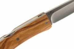 LionSteel 8800 UL Opera vreckový nôž 7,5 cm, olivové drevo, kožené puzdro