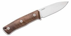 LionSteel B35 WN Fixed Blade SLEIPNER satin Walnut wood handle, leather sheath