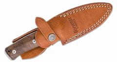 LionSteel B35 WN Fixed Blade SLEIPNER satin Walnut wood handle, leather sheath