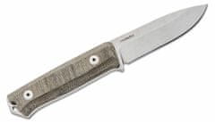 LionSteel B40 CVG bushcraft nôž 9,8 cm, Stonewash, zelená, Micarta, kožené puzdro