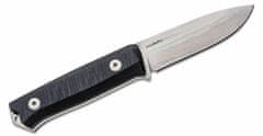 LionSteel B40 GBK Fixed Blade Sleipner Steel stone washed, BLACK G handle, leather sheath
