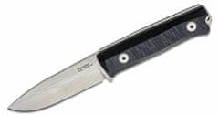 LionSteel B40 GBK bushcraft nôž 9,8 cm, Stonewash, čierna, G10, kožené puzdro