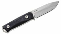 LionSteel B41 GBK Fixed Blade Sleipner Steel stone washed, BLACK G handle, leather sheath