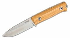 LionSteel B40 UL Fixed Blade Sleipner Steel stone washed, OLIVE wood handle, leather sheath