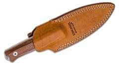 LionSteel B40 ST Fixed Blade Sleipner Steel stone washed, SANTOS wood handle, leather sheath