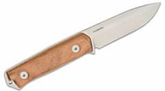LionSteel B41 ST bushcraft nôž 10,8 cm, Stonewash, drevo Santos, kožené puzdro