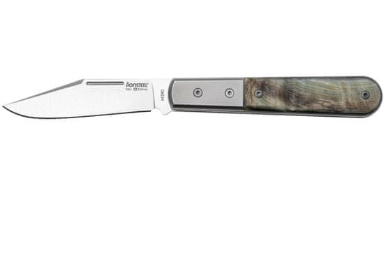 LionSteel CK0112 RM Barlow vreckový nôž 7,5 cm, Clip Point, titán, barania rohovina