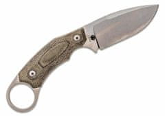 LionSteel H2 CVG Fixed Blade M390 Stone washed, Solid GREEEN CANVAS Handle, leather sheath
