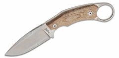 LionSteel H2 CVN Fixed Blade M390 stone washed, Solid Green CANVAS handle, leather sheath