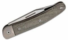 LionSteel JK2 CVG M390 Clip blade, screw driver blade, Green Canvas Handle, Ti Bolster & liners