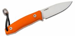 LionSteel M1 GOR Fixed knife m390 blade Orange G handle, leather sheath, Ti Pearl