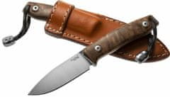 LionSteel M1 WN Fixed knife m390 blade Walnut hwood andle, leather sheath, Ti Pearl