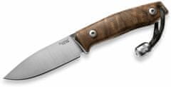 LionSteel M1 WN Fixed knife m390 blade Walnut hwood andle, leather sheath, Ti Pearl