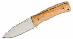 LionSteel M4 UL Fixed Blade M390 satin Olive wood handle, leather sheath
