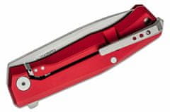 LionSteel MT01A RB Myto Red vreckový nôž 8,3 cm, Stonewash, červená, hliník, rozbíjač skla