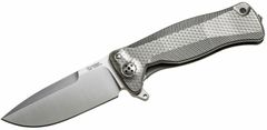 LionSteel SR11 G Solid Titanium knife, RotoBlock. Sleipner, GREY with FLIPPER