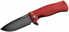LionSteel SR11A RB SR Flipper RED Aluminum knife, RotoBlock, Chemical Black blade Sleipner