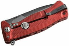 LionSteel SR11A RB SR Flipper RED Aluminum knife, RotoBlock, Chemical Black blade Sleipner