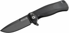 LionSteel SR22A BB SR FLIPPER BLACK Aluminum knife, RotoBlock, Chemical Black blade Sleipner