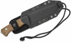 LionSteel T6 3V CVN Fixed blade, CPM 3V SATIN blade, NATURAL CANVAS handle with Kydex sheath