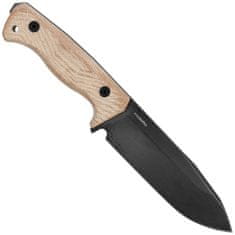 LionSteel T6B 3V CVN Fixed blade, CPM 3V OLD BLACK blade, NATURAL CANVAS handle with Kydex sheath