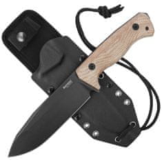 LionSteel T6B 3V CVN Fixed blade, CPM 3V OLD BLACK blade, NATURAL CANVAS handle with Kydex sheath