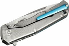 LionSteel TRE BL Folding knife M390 blade, Titanium handle BLUE Acc. IKBS wood KIT box