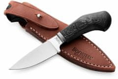 LionSteel WL1 CF Fixed knife m390 blade CARBON FIBER andle, Ti guard, leather sheath