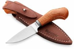LionSteel WL1 CVN Fixed knife m390 blade NATURAL Canvas handle, Ti guard, leather sheath