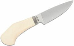 LionSteel WL1 MW Fixed knife m390 blade WHITE Micarta handle, Ti guard, leather sheath