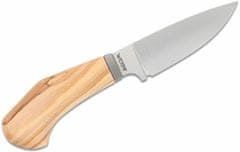 LionSteel WL1 UL Fixed knife m390 blade OLIVE wood andle, Ti guard, leather sheath
