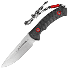 Muela PHANTOM-12W 120mmfull tang blade, micarta black and red in between with paracord