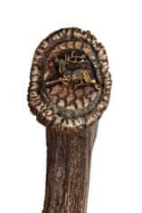 Muela PODENQUERO-GV Carved crown stag, deer scene