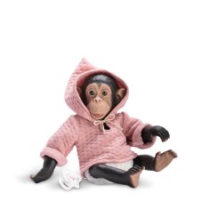 Rappa Realistická bábika od Asivil zo Španielska šimpanz Lola ružová 35 cm