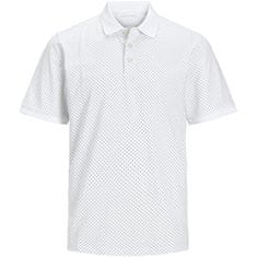 Jack&Jones Plus Pánske polo tričko JJLUIS Standard Fit 12254901 White (Veľkosť 4XL)