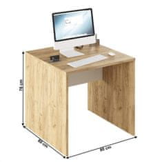 KONDELA Písací stôl, dub artisan/biela, RIOMA TYP 17