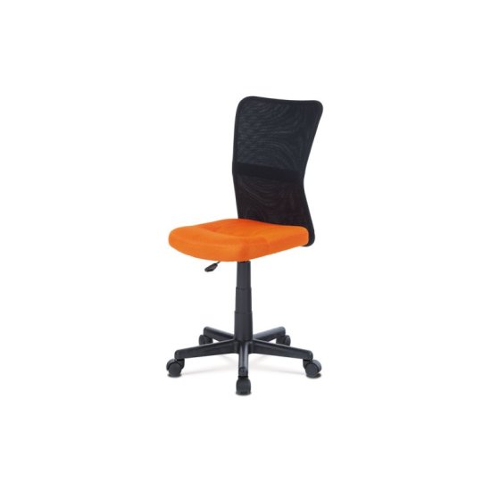 Autronic - kancelárska stolička, oranžová mesh, plastový kríž, sieťovina čierna - KA-2325 ORA