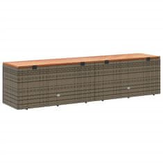 Petromila vidaXL Záhradný úložný box sivý 220x50x54 cm polyratan akáciové drevo