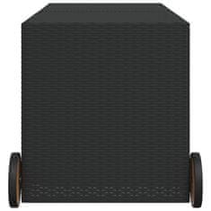 Petromila vidaXL Záhradný úložný box s kolieskami čierny 283 l polyratan