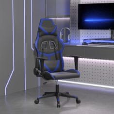 Vidaxl Masážna herná stolička čierna a modrá umelá koža