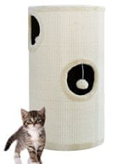 shumee Pelech pre mačky Škrabadlo sisalová veža 70cm hračka veža z bambuliek