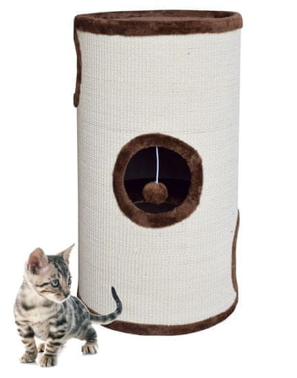 shumee Sisalová mačacia trubica 70cm Veža s pelechom, hračka pre mačky