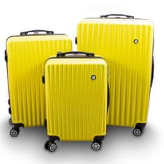 shumee Sada kufrov Sada 3 kusov kufrov XL+L+M žltá SET na kolieskach